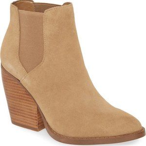 New BP Lex Suede Tan Block Heel Bootie 7